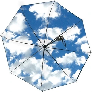 Sky (tm) - 42" - Reflective Stock Folding Umbrella Blocks 99.9% Of Harmful Uva And Uvb Rays