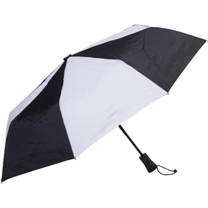 Black-white - Automatic Open/close Folding 42" Umbrella With Black Metal Shaft