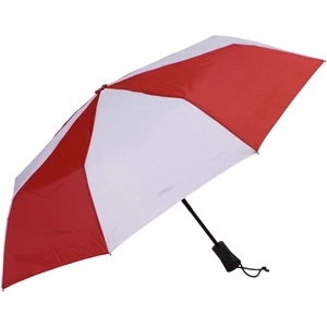Red-white - Automatic Open/close Folding 42" Umbrella With Black Metal Shaft