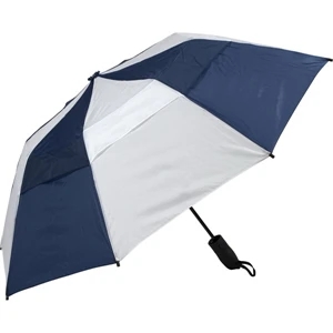 Urbanite (tm) - Navy-white - Automatic Open 44" Wind Vented Folding Umbrella