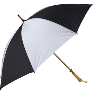 Eagle (tm) - Black-white - Classic Golf Size Umbrella With Wooden Shaft