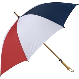 Eagle (tm) - Red-white-navy - Classic Golf Size Umbrella With Wooden Shaft