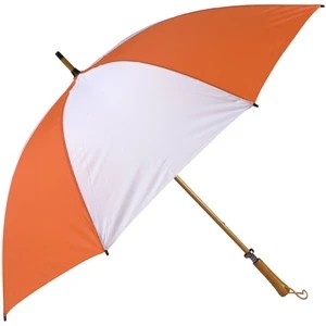 Eagle (tm) - Orange-white - Classic Golf Size Umbrella With Wooden Shaft