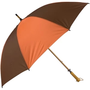 Eagle (tm) - Orange-brown - Classic Golf Size Umbrella With Wooden Shaft