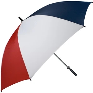Pro-line (tm) - Red-white-navy - Single Canopy Golf Umbrella With Black Braided Fiberglass Shaft, 62"