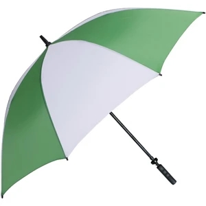 Pro-line (tm) - Green-white - Single Canopy Golf Umbrella With Black Braided Fiberglass Shaft, 62"