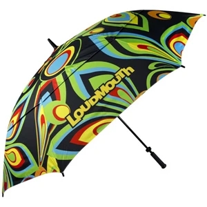 Loudmouth Golf (r) Shagadelic Black - Golf Umbrella, Double Canopy, Wind-vented, Automatic Opening