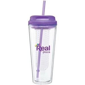 Infuse - Purple - 20 Oz Acrylic Double Wall Tumbler With H/c Threaded Lid, Matching Straw And Infuser