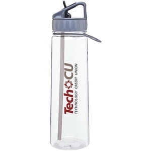 H2go (r) Angle - Storm Gray - 30 Oz Single Wall Tritan (tm) Copolyester Bottle With Flip-up Straw, Silicone Grip