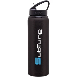 H2go (r) Allure - Matte Black - 28 Oz Aluminum Single Wall Water Bottle With Threaded Lid And Flip Up Straw