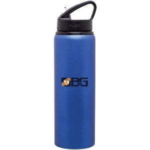 H2go (r) Allure - Matte Blue - 28 Oz Aluminum Single Wall Water Bottle With Threaded Lid And Flip Up Straw