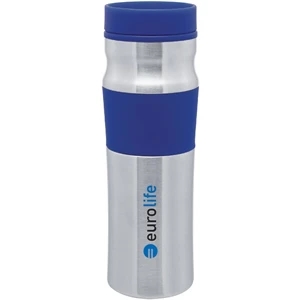 Milo - Blue - 16 Oz Double Wall Stainless Steel Tumbler With Plastic Liner, Foam Insulated