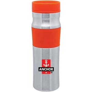Milo - Orange - 16 Oz Double Wall Stainless Steel Tumbler With Plastic Liner, Foam Insulated