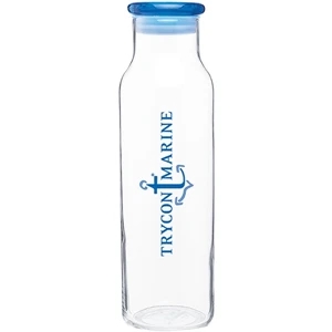 H2go (r) Vibe - Aqua - 22 Oz Single Wall Glass Beverage Vessel With Eastman Tritan (tm) Lid