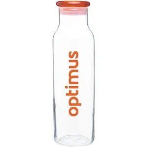 H2go (r) Vibe - Tangerine - 22 Oz Single Wall Glass Beverage Vessel With Eastman Tritan (tm) Lid