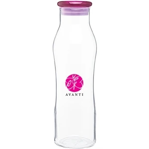 H2go (r) Vue - Fuchsia - 20 Oz Single Wall Glass Beverage Vessel With Eastman Tritan (tm) Lid