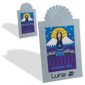 Tin Nicho Nuvo (tm) - 2015 Calendar With Beautiful Art Surrounded By An Embossed Paper Frame