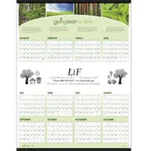 Goingreen (r) - 2015 Span-a-year Calendar Produced Using 30% Recycled Paper And Vegetable Based Inks