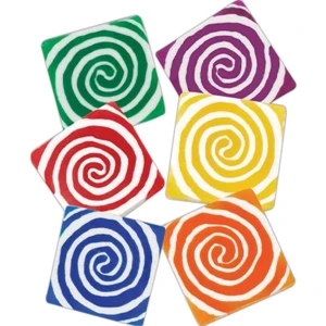 Swirl Eraser. Swirl Pattern On One Side, Solid White On The Other. Imprinted