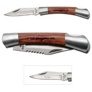 Small Rosewood Knife Features Silver Accent On Rosewood Handle With Metal Blade