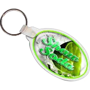 Full Color On White Item - 2.87" X 1.64" - Full Color Oval Shaped Key Tag