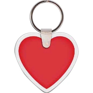 Full Color On White Item - Full Color Heart Shaped Key Tag, 2.01" W X 1.9" H