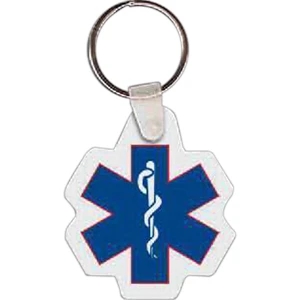 Full Color On White Item - 1.8" X 2.08" - Full Color Caduceus Shaped Key Tag