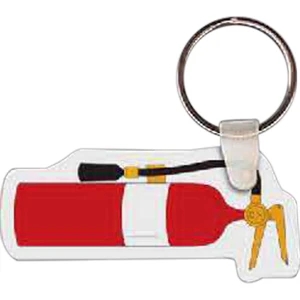 Full Color On White Item - 2.6" X 1.2" - Full Color Fire Extinguisher Shaped Key Tag