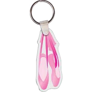 Full Color On White Item - Full Color Ballet Shoes Shaped Key Tag, 1.11" W X 2.78" H