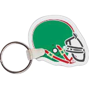 Full Color On White Item - 2" X 1.69" - Full Color Football Helmet Shaped Key Tag