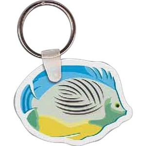 Full Color On White Item - 2.16" X 1.6" - Full Color Fish Shaped Key Tag