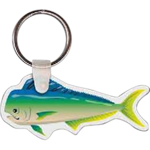 Full Color On White Item - 2.67" X 1.24" - Full Color Fish Shaped Key Tag