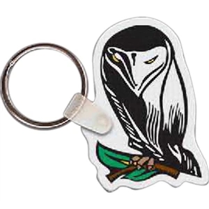 Full Color On White Item - 1.60" X 2.14" - Full Color Owl Shaped Key Tag