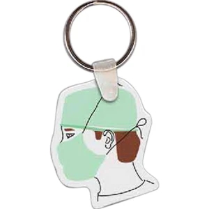 Full Color On White Item - Full Color Doctor Shaped Key Tag, 1.61" W X 1.99" H
