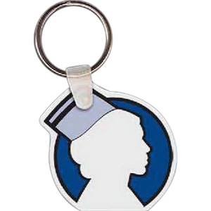 Full Color On White Item - Full Color Nurse Shaped Key Tag, 1.89" W X 1.8" H