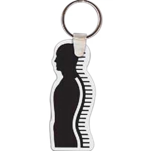 Full Color On White Item - 1.2" X 2.91" - Full Color Spine Shaped Key Tag