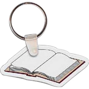 Full Color On White Item - 2.47" X 1.24" - Full Color Book Shaped Key Tag