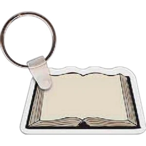 Full Color On White Item - 2.35" X 1.25" - Full Color Book Shaped Key Tag