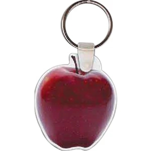 Full Color On White Item - Full Color Apple Shaped Key Tag, 1.7" W X 2.01" H