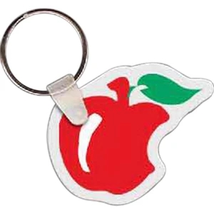 Full Color On White Item - Full Color Apple With Bite Shaped Key Tag, 2" W X 1.7" H