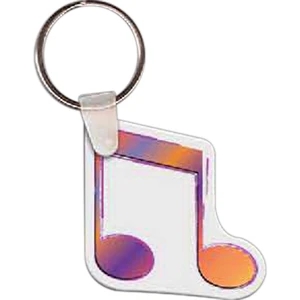 Full Color On White Item - Full Color Music Note Shaped Key Tag, 1.72" W X 1.75" H