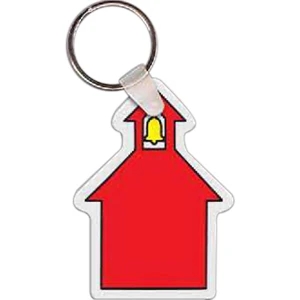 Full Color On White Item - Full Color School House Shaped Key Tag, 1.88" W X 2.57" H