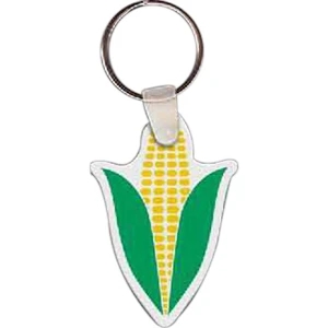 Full Color On White Item - 1.51" X 2.25" - Full Color Ear Of Corn Shaped Key Tag