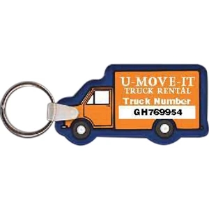 Full Color On White Item - 3" X 1.62" - Full Color Box Truck Shaped Key Tag