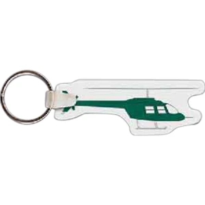 Full Color On White Item - 3" X 1.08" - Full Color Helicopter Shaped Key Tag
