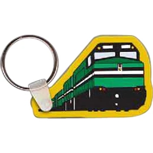 Full Color On White Item - 2.27" X 1.54" - Full Color Train Shaped Key Tag