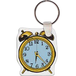 Full Color On White Item - Full Color Alarm Clock Shaped Key Tag, 1.69" W X 1.99" H