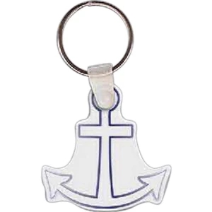 Full Color On White Item - Full Color Anchor Shaped Key Tag, 1.72" W X 1.7" H