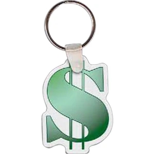 Full Color On White Item - Full Color Dollar Sign Key Tag, 1.47" W X 2.06" H