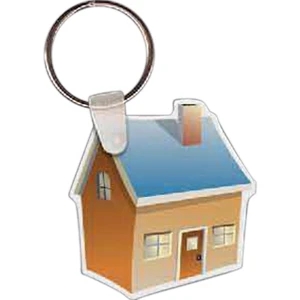 Full Color On White Item - 1.8" X 1.94" - Full Color House Shaped Key Tag